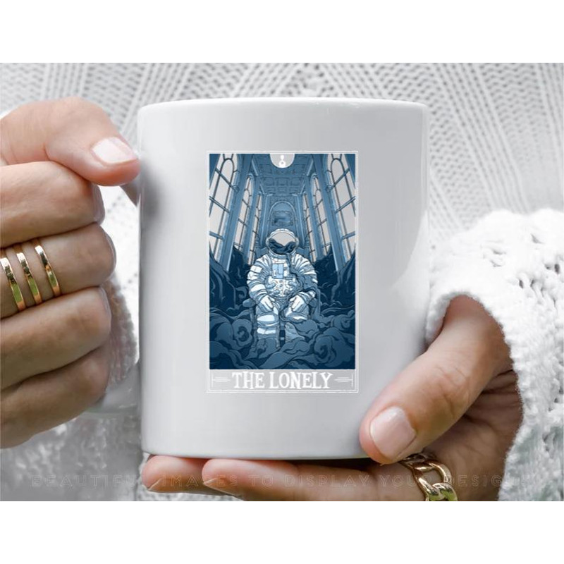 The Lonely Tarotesque Dark Coffee Mug, 11 oz Ceramic Mug_1