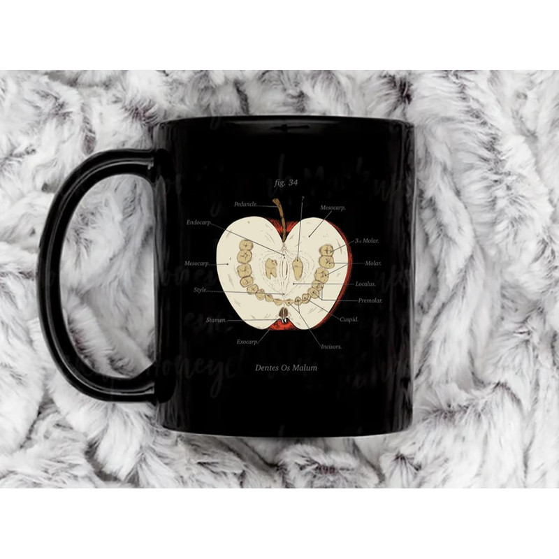 The Magnus Archives Anatomy Class Teeth Apple Coffee Mug, 11 oz Ceramic Mug