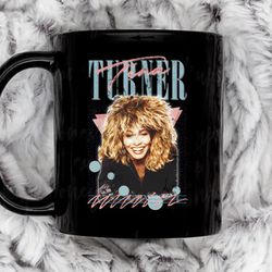 tina turner 80s style retro fan art design coffee mug, 11 oz ceramic mug