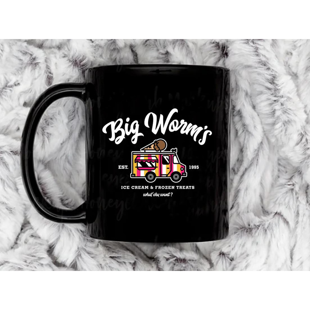 Big Worm s Ice Cream u0026 Frozen Treats Coffee Mug, 11 oz Ceramic Mug
