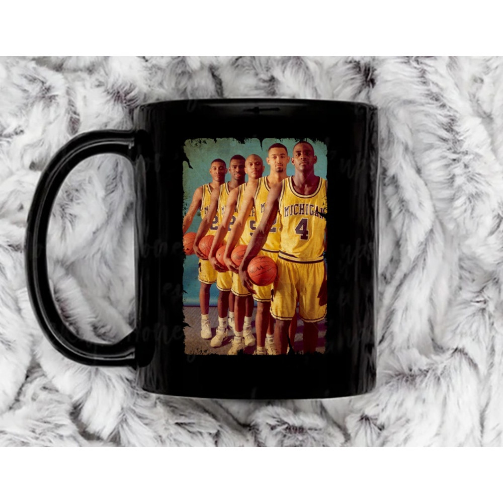 FAB FIVE TEAMS BASKETBALL VINTAGE11 oz Ceramic Mug, Coffee Mug, Tea Mug
