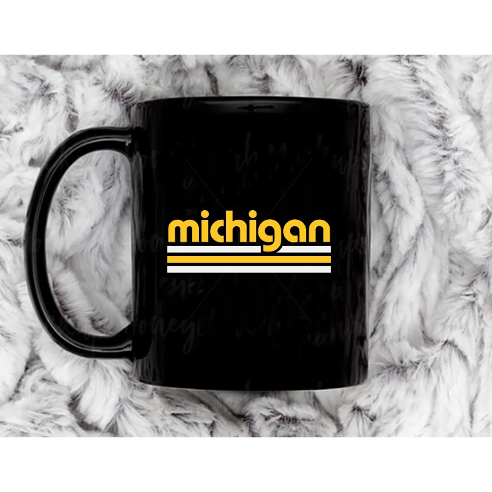 Retro Michigan Stripes11 oz Ceramic Mug, Coffee Mug, Tea Mug