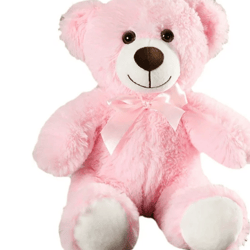 Cute Teddy Bear Stuffed Animals, Stuffed Animal Doll With Satin Bow Tie Valentines Christmas Birthday Gift -Pink