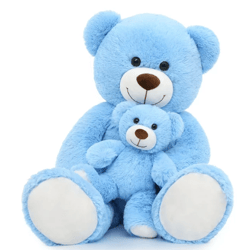 Mommy and Baby Giant Teddy Bear 39" Bear Stuffed Animal Plush Toy-Blue