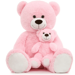 Mommy and Baby Giant Teddy Bear 39" Bear Stuffed Animal Plush Toy Pink
