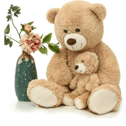 Mommy and Baby Giant Teddy Bear 39" Bear Stuffed Animal Plush Toy Tan