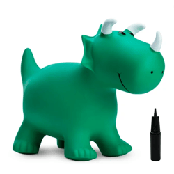 Dinosuar Bouncy Horse Hopper-Jumping Animals Hopping Toys-Inflatable Bouncing HorseToys-Green Dinosaur