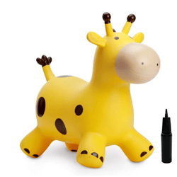 Giraffe Bouncy Horse Hopper for Toddlers-Jumping Horse Bouncy Buddies-Yellow