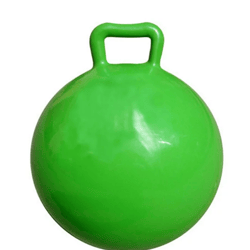 Pure Color Inflatable Bouncing Ball Jumping Hop Ball with Handle for Adults Exercise Green