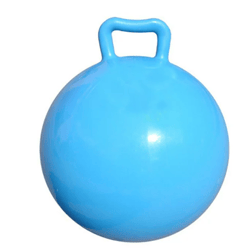 Pure Color Inflatable Bouncing Ball Jumping Hop Ball with Handle for Adults Exercise Blue