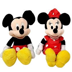 Mickey Mouse & Minnie Mouse 10" Plush Bean Doll Set of 2 ( RED )