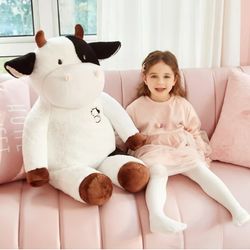 Giant Cow Stuffed Animal Plush Toy,Large Jumbo 30" White Huge Cute Soft Toys,Cow