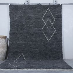 Gray Moroccan rug - Hand knotted berber rug - Moroccan area rug