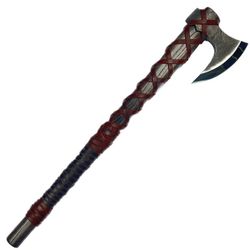 handmade ragnar viking axe with leather sheath , thewizcrafts axe "hand-forged viking axe of legend"