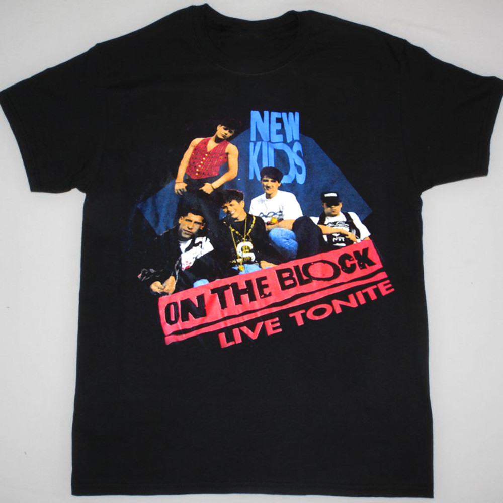 NEW KIDS ON THE BLOCK 1990 CONCERT Gift For Fan Black All Size Shirt.png
