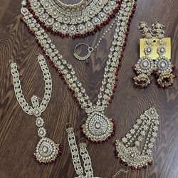 Indian asain wedding party jewellery green Antique Gold Kundan Stone Flexible Indian Necklace Jewellery Jewelry Set Brid