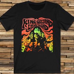 king gizzard and the lizard wizard tshirt hot black all size tee