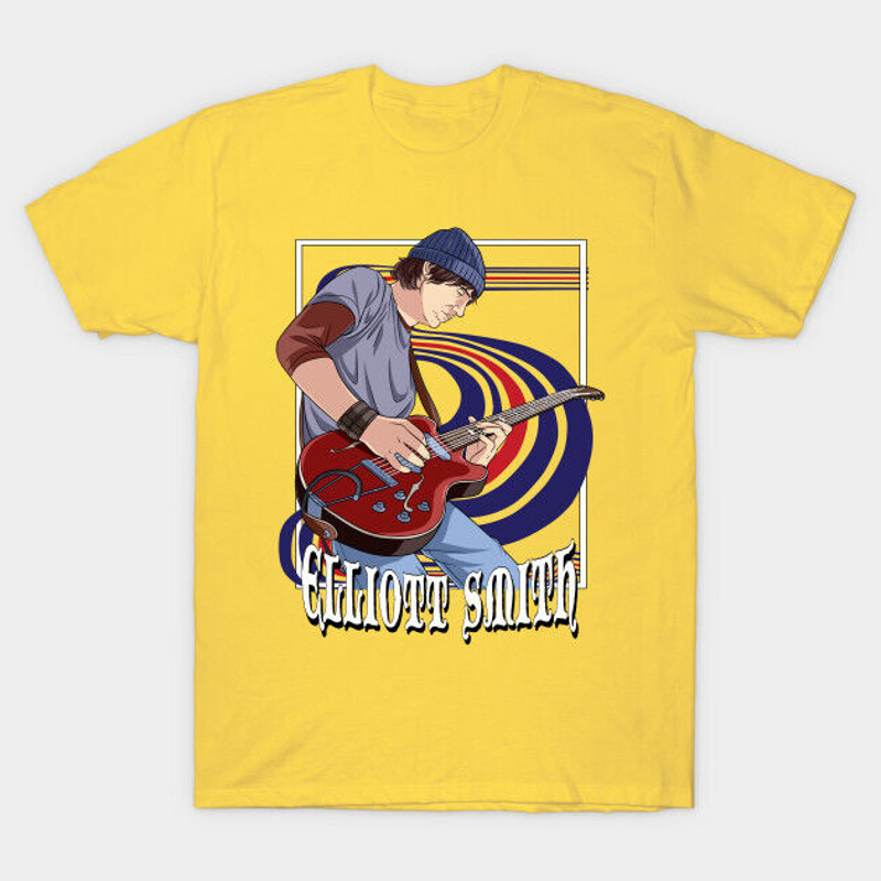 Retro Elliott Smith Guitar Men Shirt Classic Daisy Yellow Unisex.jpg