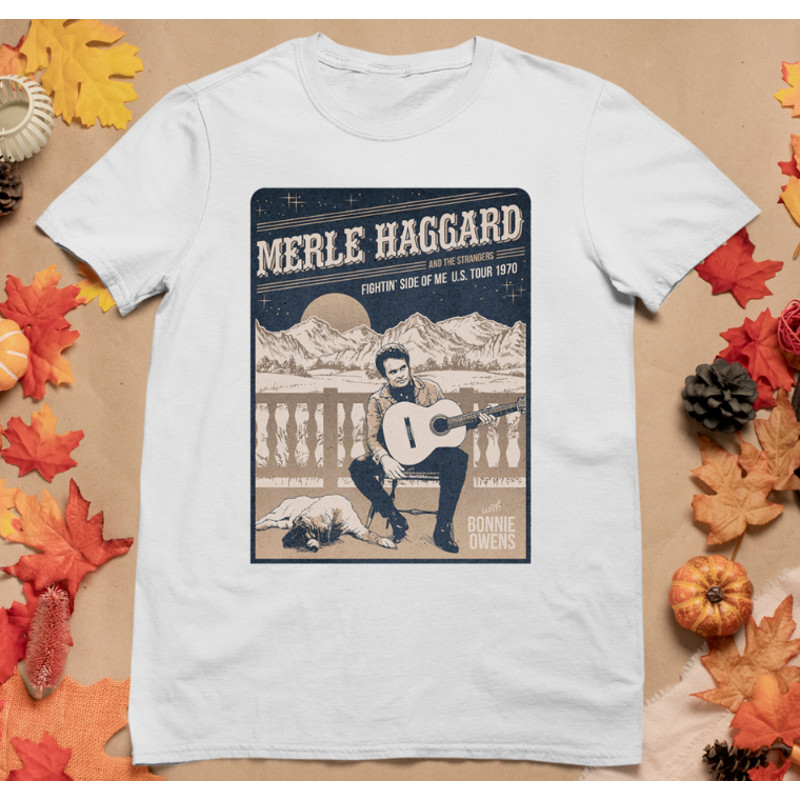 Retro Merle Haggard 1970 Concert Shirt Classic White Unisex.png