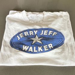 vintage jerry jeff walker 80s shirt short sleeve white unisex