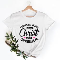 i can do all things through christ breast cancer shirt, support breast cancer shirt, team cancer breast cancer shirt