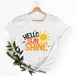 hello sunshine shirt, summer vacation shirt, gift for summer lover, summer shirt, beach shirt, vacation shirt
