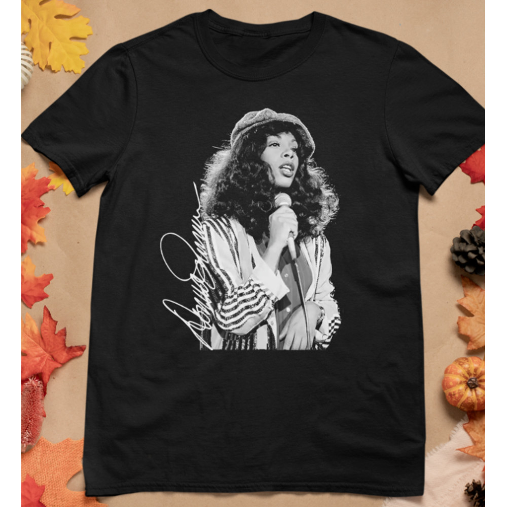Signature Donna Summer Shirt Short Sleeve Black Unisex.png