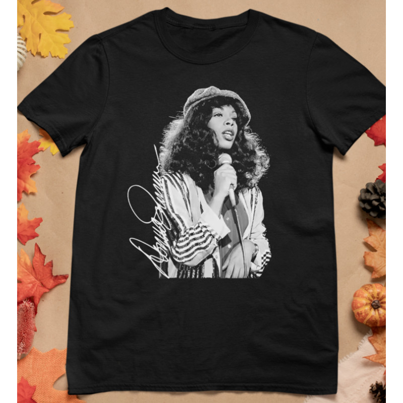Signature Donna Summer Shirt Short Sleeve Black Unisex.png