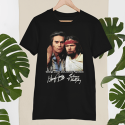 signed george jones johnny paycheck shirt short sleeve black unisex