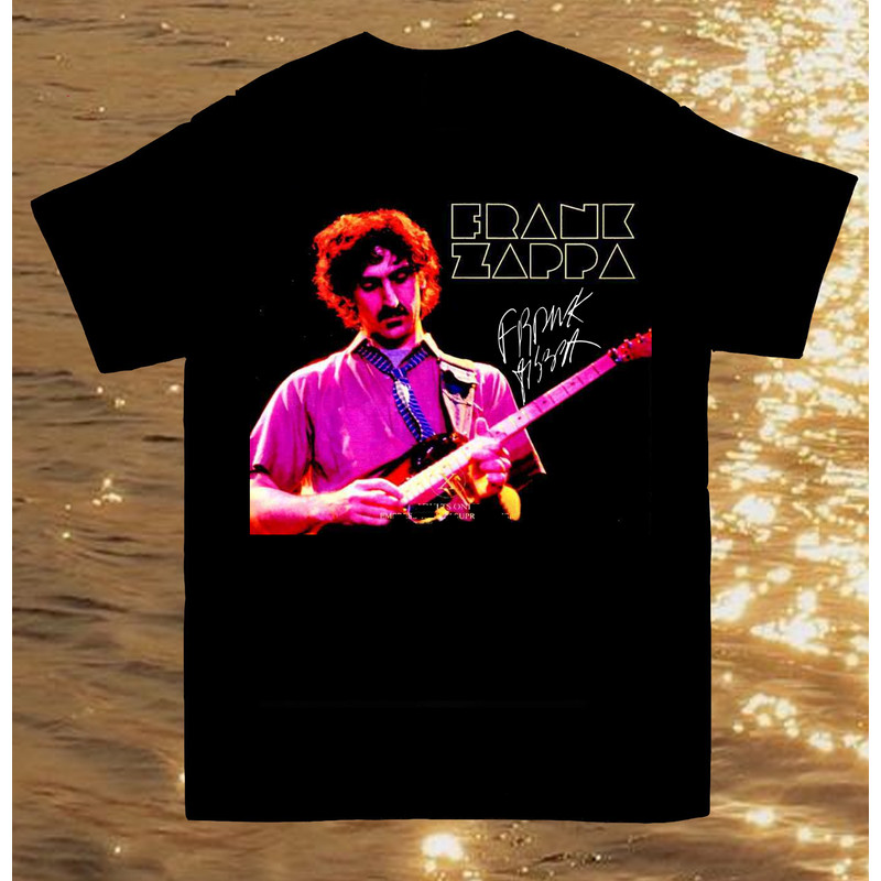 Frank Zappa On Stage Signature T-Shirt Short Sleeve Cotton Black S to 5XL HN1454.png