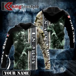Customized U.S Army Veteran Hoodie Military 3D Shirt Soldier Full Print Hoodie