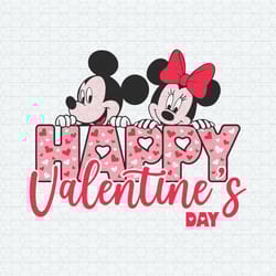 happy valentines day mouse cartoon svg