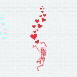 valentines day skeleton dancing heart svg