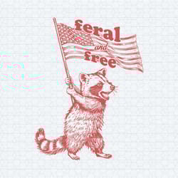 raccoon 4th of july feral and free svg