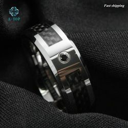 8 mm Black Tungsten Carbide Ring Men's Jewelry Wedding rings Free Shipping