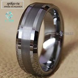 Titanium Color Two Tone Tungsten Carbide ring Men's Wedding Band Ring Bridal Jewelry Customized Jewelry Free Shipping