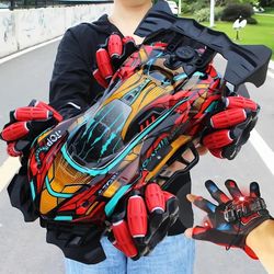WLtoys F1 Drift RC Car With Led Lights Music 2.4G Glove Gesture Radio Remote Control Spray Stunt Car 4WD Electric Toy