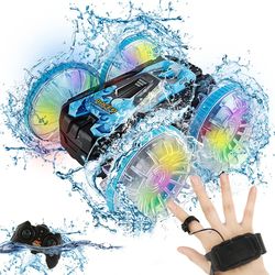 Amphibious Remote Control Car RC Stunt Car Vehicle Double-sided Flip Driving Drift Wheel Light Outdoor Toys
