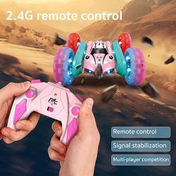 4WD 1/16 Stunt RC Car With LED Light Gesture Induction Deformation Twist Climbing Radio Controlled Car Electronic Toys