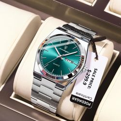Luxury Quartz Man Wristwatch Sport Men Watches Waterproof Luminous Date Week Stainless Steel Men's Watch