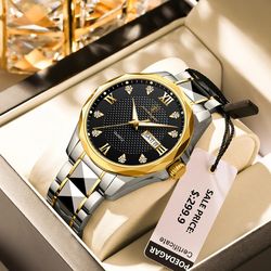 Luxury Man Wristwatch Sport Stainless Steel Men Watch Waterproof Luminous Date Week Men's Watches Business Quartz Clock