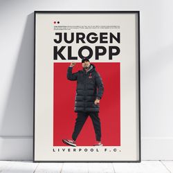 Jurgen Klopp Poster, Liverpool Poster, Football Poster, Office Wall Art, Bedroom Art, Gift Poster