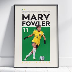 Mary Fowler Poster, Australia Women's Football Poster, Football Poster, Office Wall Art, Bedroom Art, Gift Poster