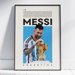 Lionel Messi Poster, Argentina Poster, Gift Poster, Office Wall Art, Bedroom Art, Football Poster