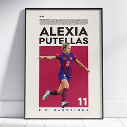 Alexia Putellas Poster, Barcelona Poster, Football Poster, Office Wall Art, Bedroom Art, Gift Poster