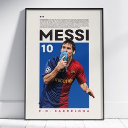 Lionel Messi Poster, Barcelona Poster, Football Poster, Office Wall Art, Bedroom Art, Gift Poster