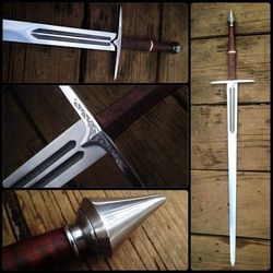 hand forged steel viking sword, battle ready / sharp medieval sword.