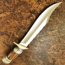 12 inches custom handmade d2 steel wood and camel bone handle hunter