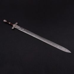 custom hand forged d2 steel viking sword, best quality hunting swords handmade swords with leather sheath.