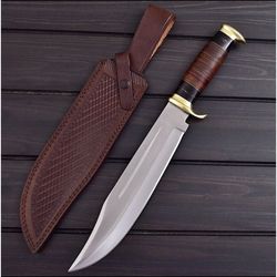 custom handmade 18" d2 hunting crocodile dundee high polish survival bowie knife